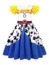 Sukyfecde Jessie Cowgirl Costume For Girls Dress Up Toddler Kids Princess Dresses Halloween Dress Up Birthday Party Outfit 4-5T