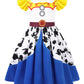 Eledobby Jessie Costume Girls Cowgirls Outfit Princess Jessie Dress Halloween Dress Up Birthday Party Clothes 6-7Years