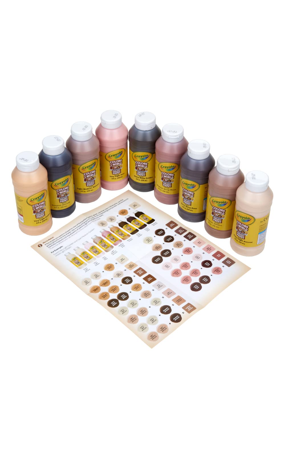 Crayola Colors Of The World Washable Paint - 8oz (9ct), Bulk Skin Tone Paint, Kids Arts & Crafts Supplies, For Teachers & Classr