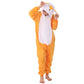 Lobujou Animal Hooded Costume For Kids Boys Girls Flannel Onesie Halloween Cosplay One Piece Fox 140