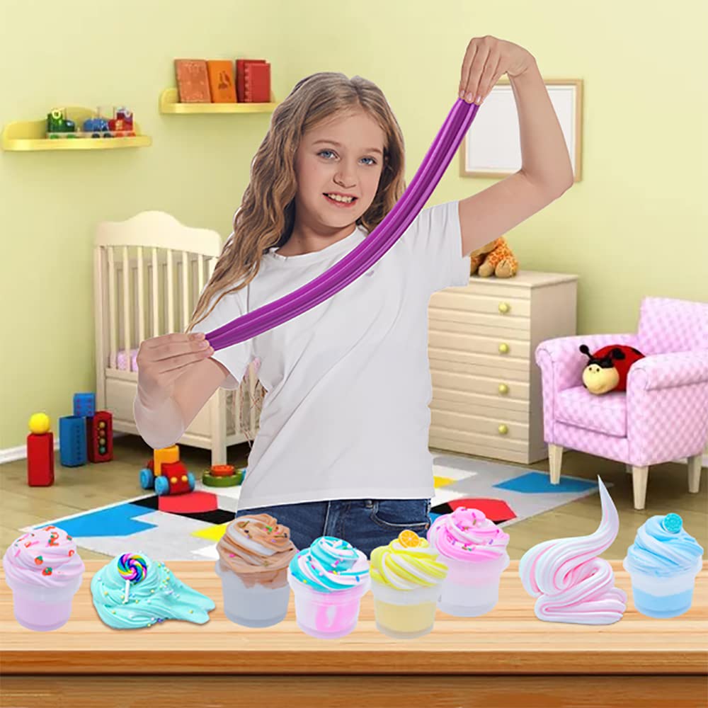 9 Pack Fruit Dessert Butter Slime Kit For Girls, Party Favor Stress Relief Gifts Scented Sludge Diy Cake Toy For Kids