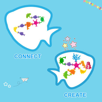 Suction Bath Toys For Kids, 9 Pcs Silicone Ocean Animal Suction Cup Toys, Mold Free No Hole Bathtub Toy, Sensory Window Building Toy Gifts For Toddler Children Kids Over 1 Years