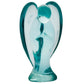 Rockcloud Healing Crystal Gemstone Carved Pocket Crystal Guardian Angel Figurines 3 Inch, Sea Blue Obsidian