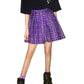 Beautifulfashionlife Girl'S High Waist Pleated Mini Skater Skirt Cosplay Costumes Skirts (M, Purple Mixed White)