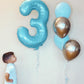 Pearlescent Blue 2 Balloon, Number Balloons 40 Inch, 2Nd Balloon Number Birthday Decorations, Second Two Birthday Party Supplies