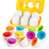 Hansgo Shape Matching Eggs Toys For Toddlers, 6 Easter Egg Toys With Storage Carton, Educational Color And Shape Matching Set