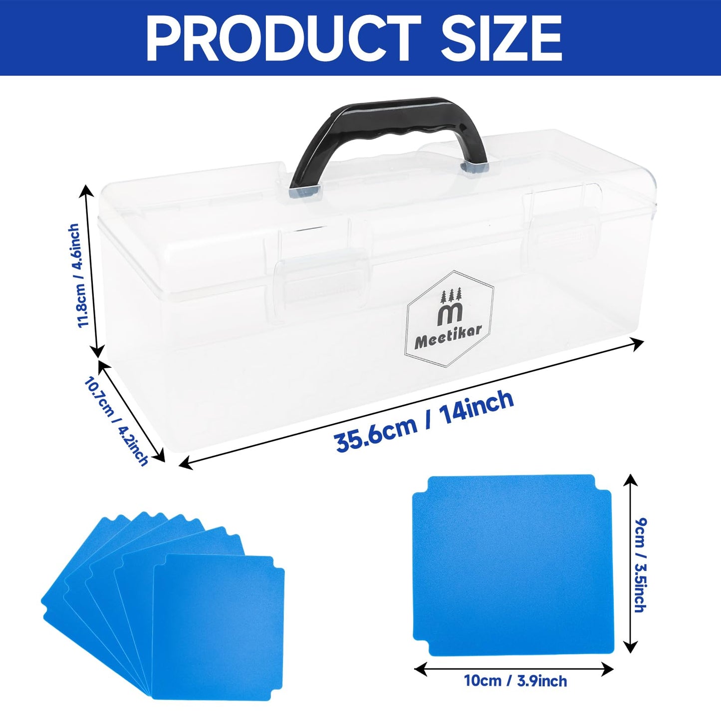 Meetikar Trading Card Storage Box Compatible with 200+ Toploaders 1000+ Magic Commander, Yugioh, TCG Cards, Toploader Storage Bo