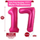 LHOAVWE Hot Pink 17 Balloons - 40 Inch Aluminum Birthday Decorations, 17th Anniversary Party Supplies