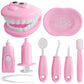 9-Piece Dental Pretend Play Set, Educational Dentist Play Kit With Teeth Model, Toothbrush, Dental Mirror, Syringe, Toothpaste,