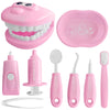 9-Piece Dental Pretend Play Set, Educational Dentist Play Kit With Teeth Model, Toothbrush, Dental Mirror, Syringe, Toothpaste,