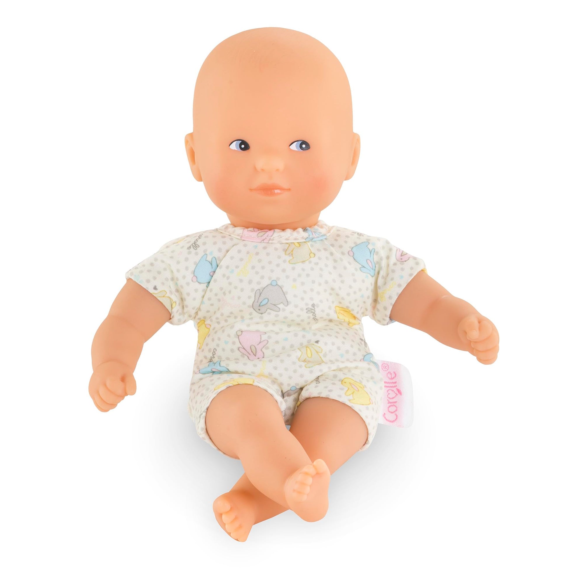 Corolle Mini Calin Bunnies Baby Doll - Small 8' Soft Body With Blue Eyes And Bunny Pattern Outfit, Vanilla-Scented, Easy To Hold - For Kids Ages 18 Months And Up