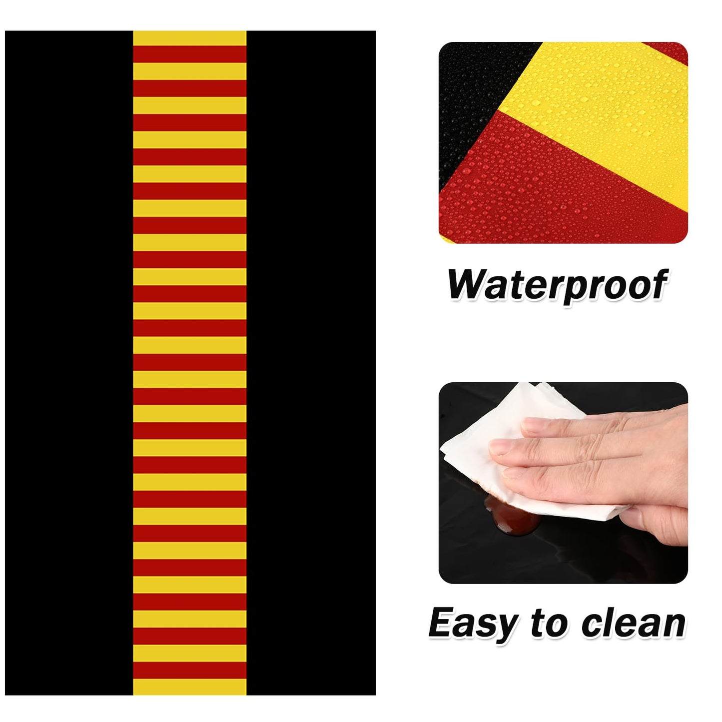 Oudain 6 Pcs Wizard Tablecloth 54 x 108 Inches Plastic Black Table Cover Red Golden Tablecloth Disposable Magical Party Supplies