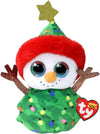Ty Beanie Boo Garland Snowman 15 cm Plush Toy - Brown, Model T37317, Christmas Decor