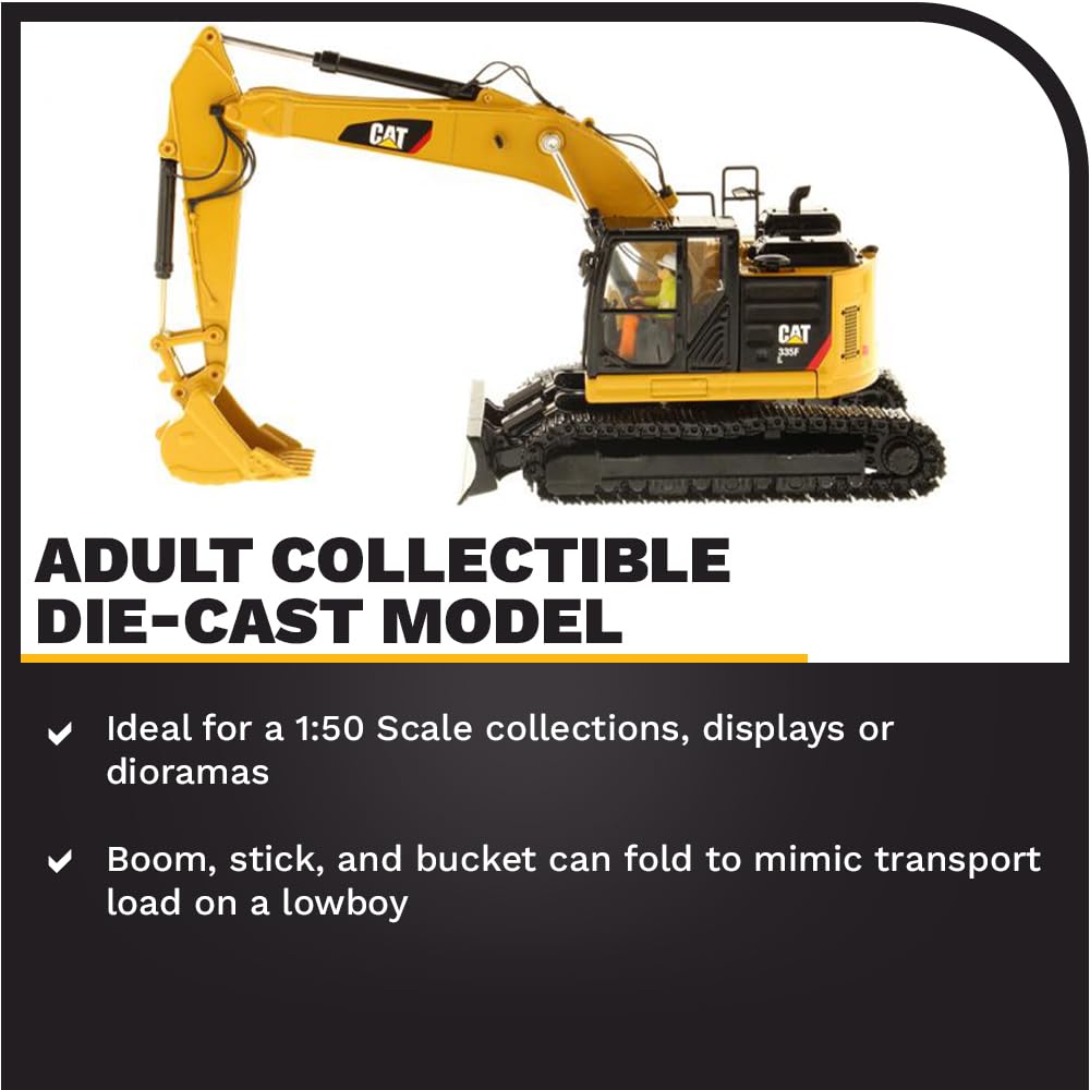 Diecast Masters 1:50 Scale Caterpillar 335F L Hydraulic Excavator Model 85925 - Yellow Diecast Construction Equipment