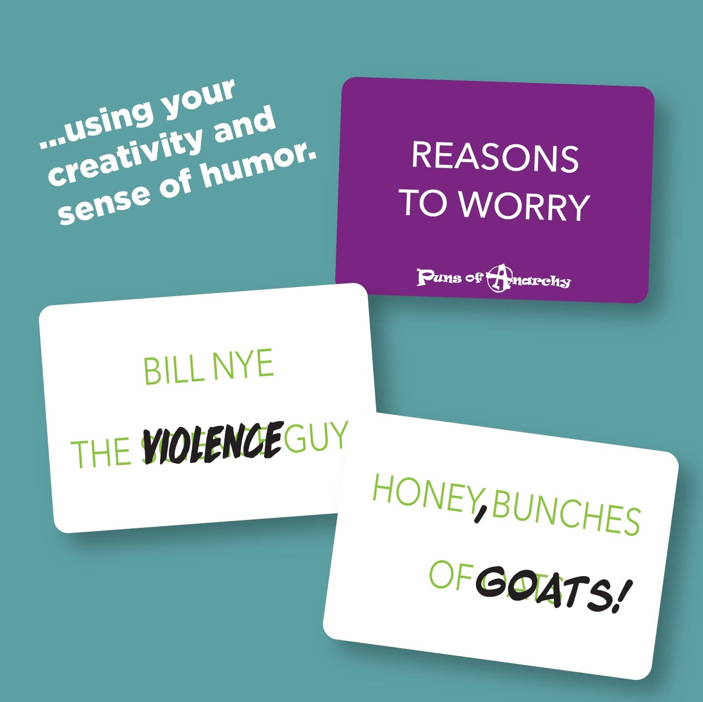 Puns of Anarchy Pun-Making Game - Creative Wordplay Fun, Cards, Model POACORE