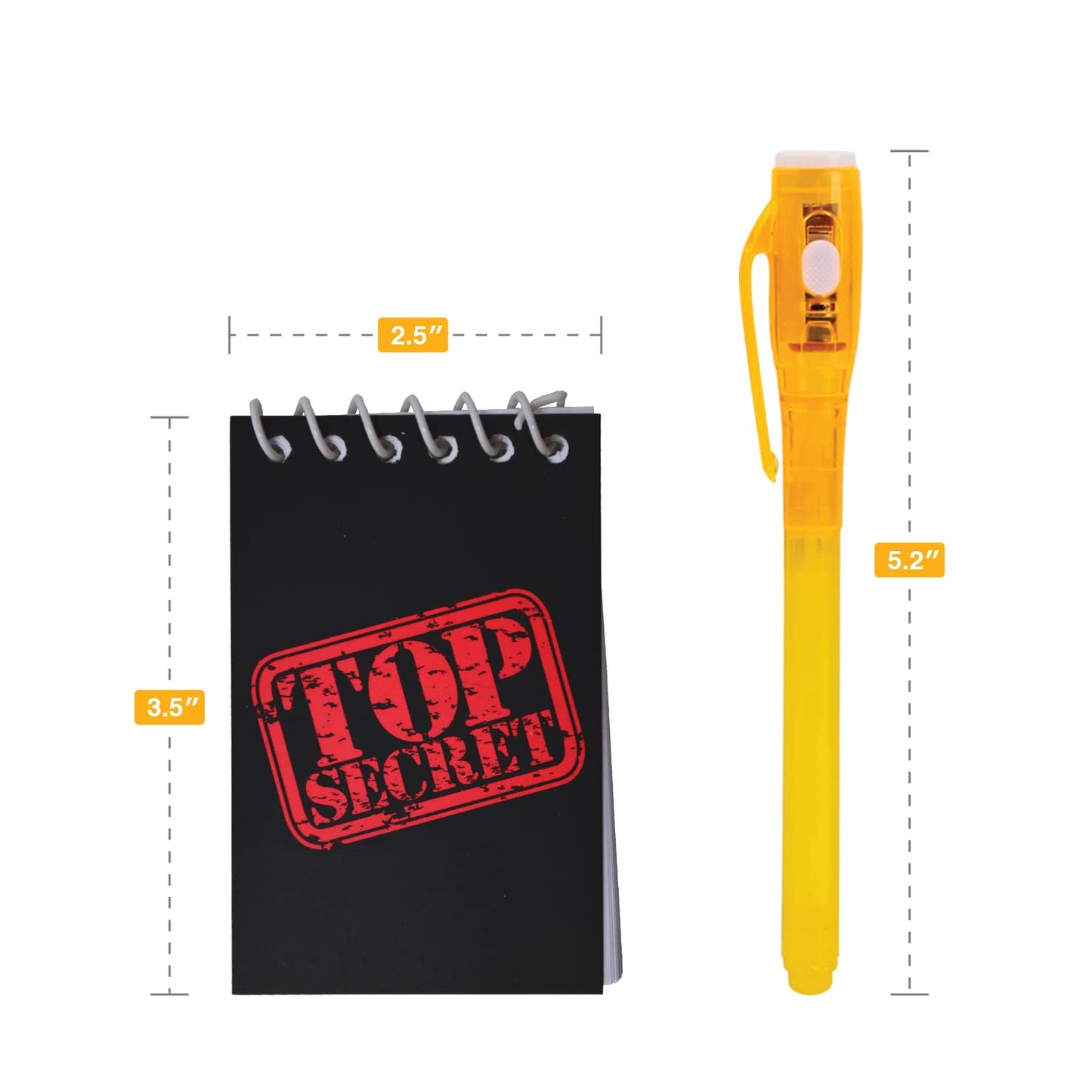 12 Invisible Ink Pen With Uv Light And 12 Top Secret Notebook Set.Party Favors For Kids 8-12,Escape Room Party Favors,Birthday Christmas Gift For Kids,Goodie Bag Stuffers For Kids 8-12,Spy Party Favor