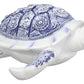 Ebros Terracotta Blue And White Feng Shui Celestial Sea Turtle Statue 6' Wide Talisman Of Stability And Fortune Lucky Tortoise Figurine Decorative Zen Turtles Tortoises