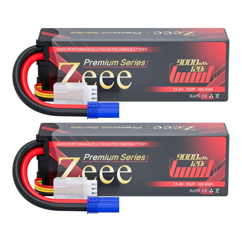 Zeee Premium Series 3S Lipo Battery 9000mAh 11.4V High Voltage Hard Case Battery 120C EC5 Connector HV-Lipo for RC Vehicles RC C