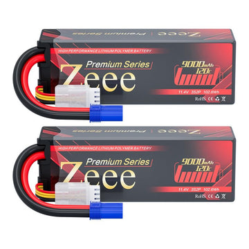 Zeee Premium Series 3S Lipo Battery 9000mAh 11.4V High Voltage Hard Case Battery 120C EC5 Connector HV-Lipo for RC Vehicles RC C