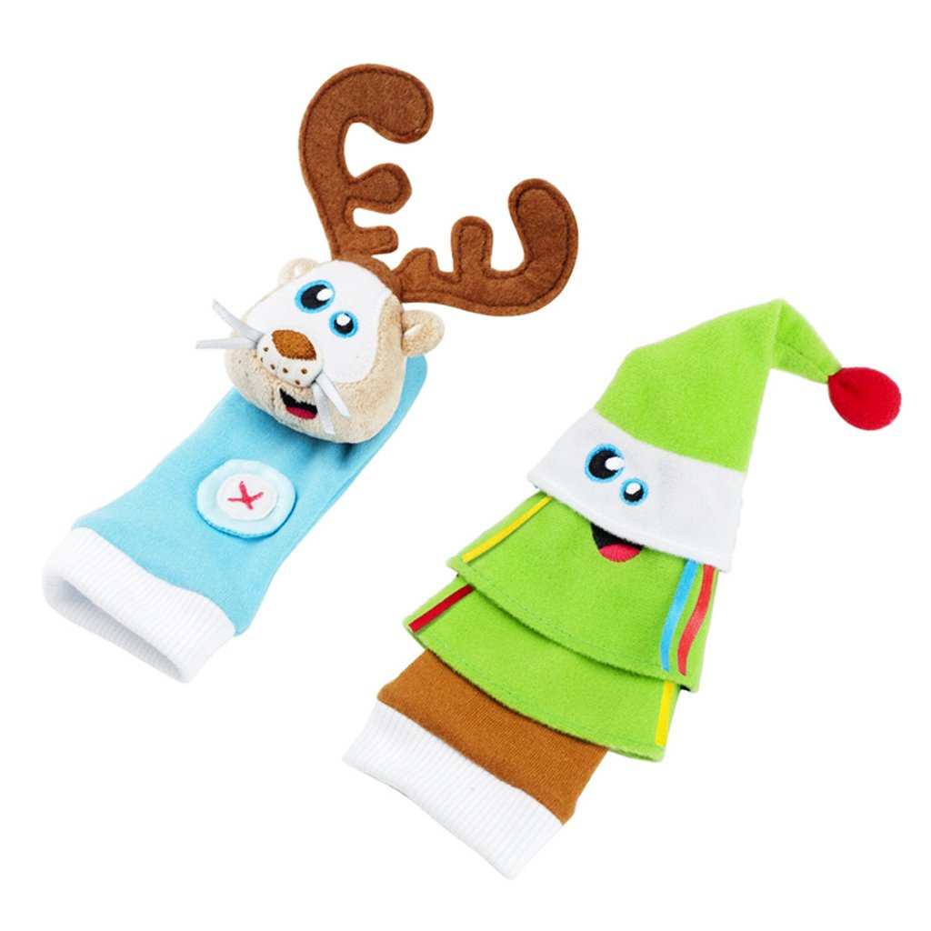 Enakshi (Label) Creations Baby Developmental Foot Socks Rattle Bug Finders 1Pair Reindeer Socks Rattlebaby|Toys For Baby|Develop