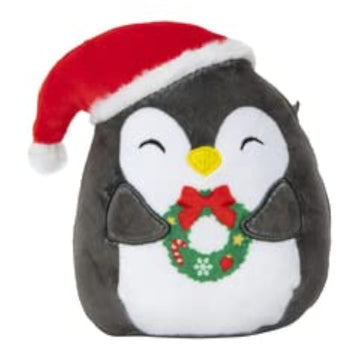 Squishmallows Kellytoy 2022 4' Luna The Penguin With Wreath - Includes Stickers