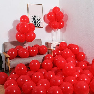 Abbaoww 100 Pcs Red Balloons 10 Inch Strong Latex Balloons For Party Decoration, Birthday, Wedding, Anniversary, Christmas And Arch Supplies