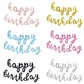 Balloon Vibe Happy Birthday Balloon Banner - Black 16 Inch Cursive Mylar Foil Letters Happy Birthday Banner For Birthday Decor -