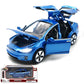 1:32 Model X Alloy Diecast Pull Back Toy Car With Open Doors, Lights And Music, Mini Vehicles Toys For Kids & Collectors (Blue)