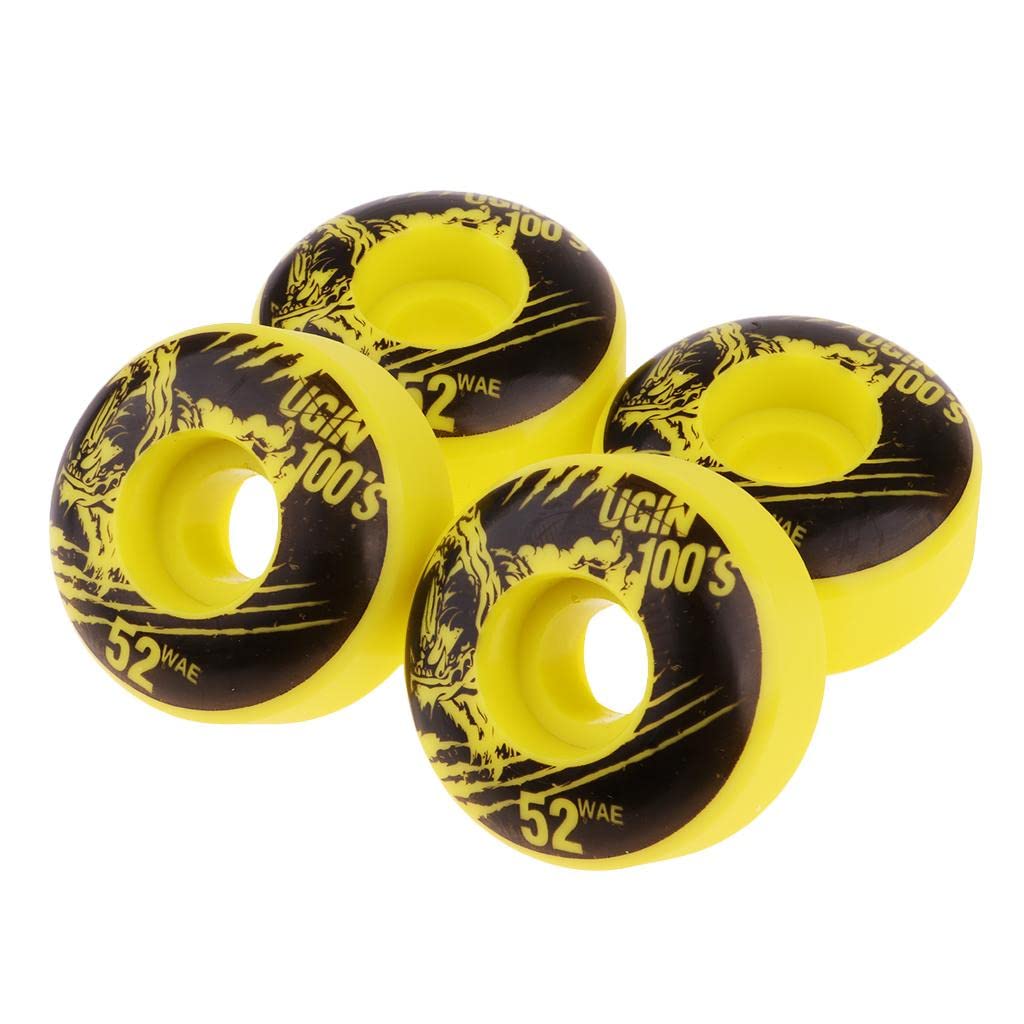 COMBR 4pcs PU Skateboard Wheels Replacement Yellow