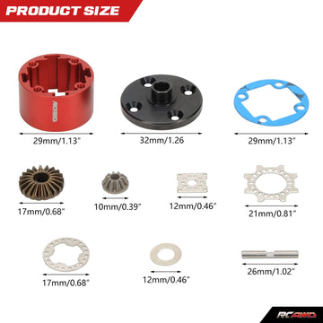 RCAWD Metal Diff Case Gear for Arrma Mojave Kraton Outcast Talion EXB Series