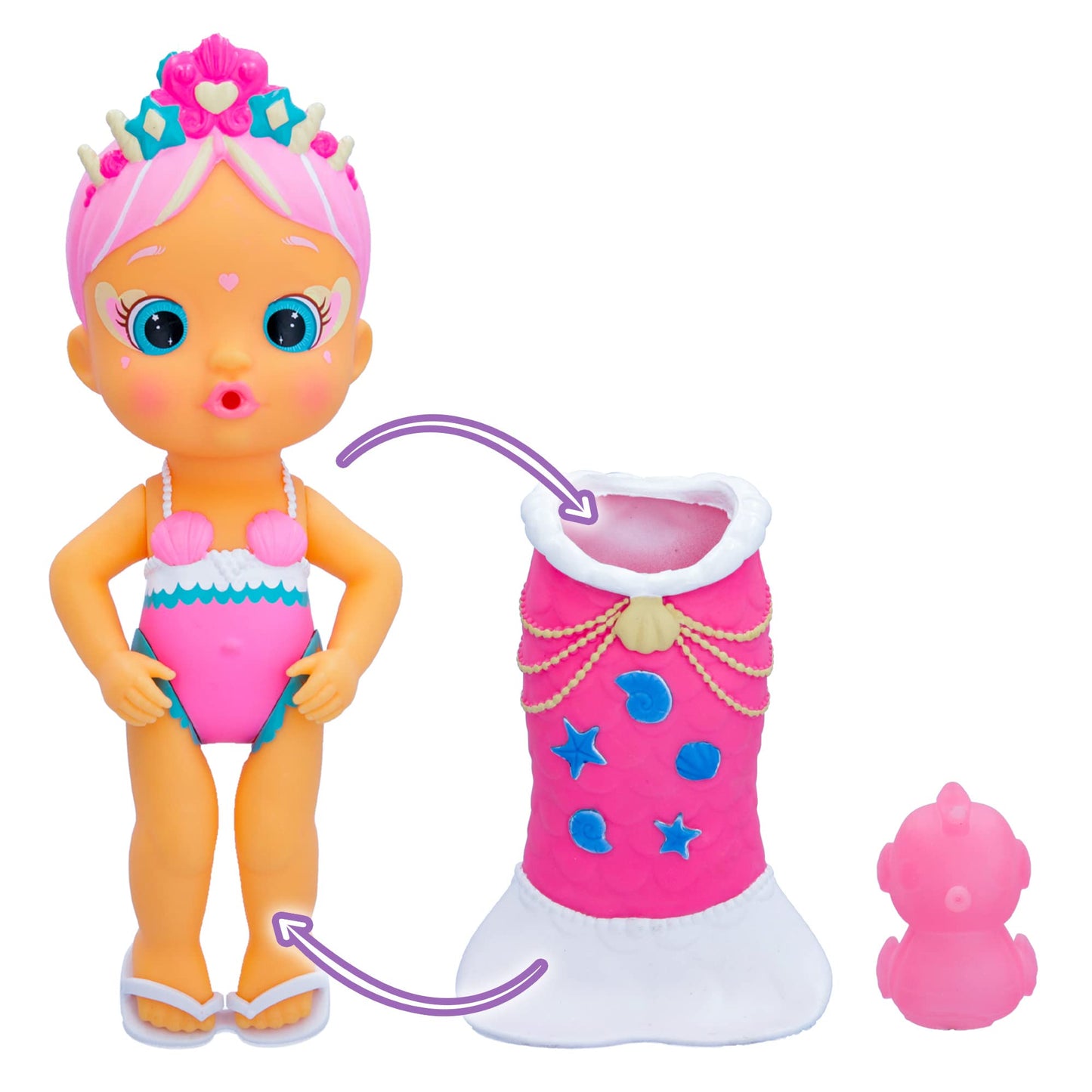 Imc Toys Bloopies Mermaids Magic Tail - Mimi | | Water Toy With Removable Pink And Blue Mermaid Tail, For Girls And Kids 18M And Up