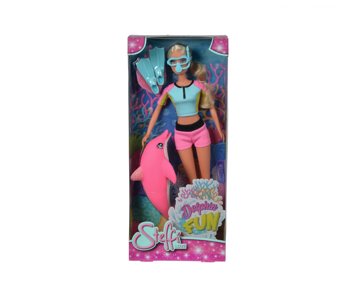 Simba Dolphin Fun Doll Playset - 29 cm, Pink, Plastic, Model 105733201