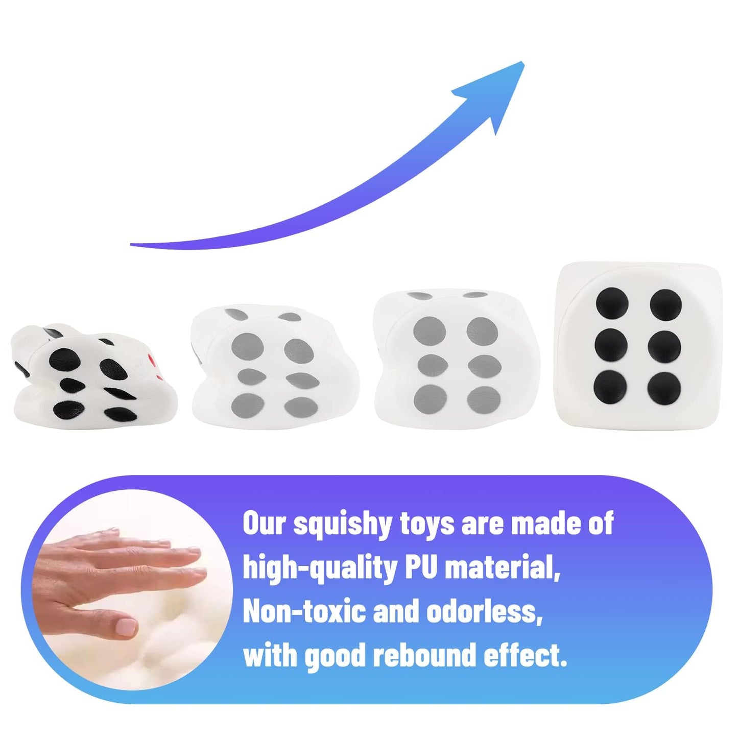 Anboor 3.1' Squishies Dice Kawaii Soft Slow Rising Scented Squishies Stress Relief Kids Toys Collection Decorative Props