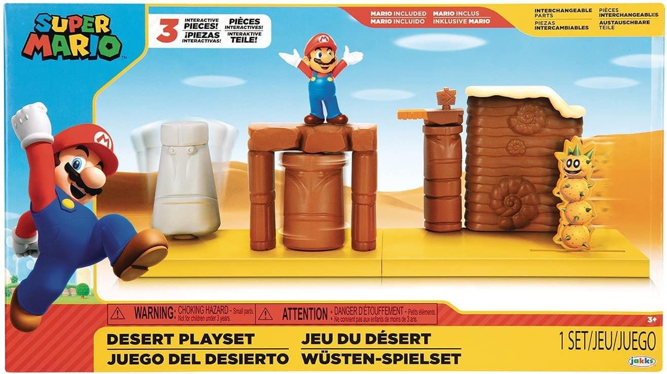 Super Mario 2.5-Inch Desert Playset - Plastic Model Toy for Kids - Fun Desert Adventure