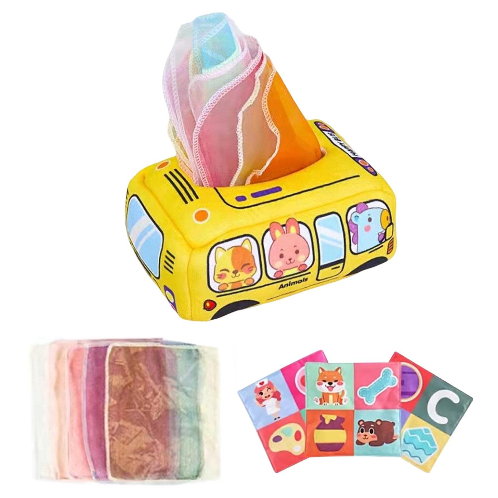Bnf Sensory Pull Along Toddler Tissue Box Bus Drawer For Preschool Motor Skills Style Bbaby | Toys For Baby | Developmental Baby