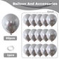 Jobkoo 60Pcs Metallic Silver Balloons 5Inch Shiny Chrome Silver Balloon Silver Metallic Party Balloons Small Silver Chrome Heliu