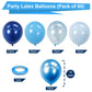 Bezente Blue Balloons Set,60Pcs 12 Inch Metallic Blue Pearl Blue Navy Blue Pastel Blue Latex Balloons Kit For Birthday,Baby Show