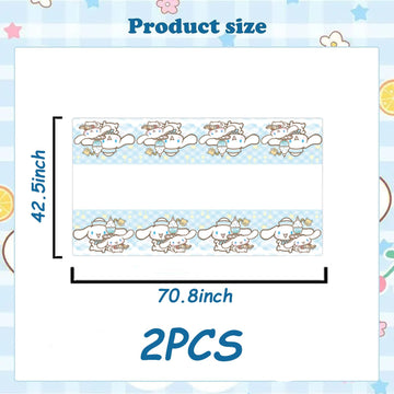 MUSNOW 2Pack Cinnamoroll Tablecloth Disposable Tablecloth Birthday Party Supplies and Decorations for Kid Boy Baby Shower Rectan