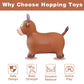 Hotmax Bouncy Bull Hopping Horse Toys, Inflatable Bouncing Animal Hopper For Toddlers Or Kids, Ride On Jumping Farm Toys For Boy Or Girl, Birthday Gift 2 3 4 Year Old (Brown Cow)