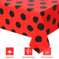 2 Pcs Ladybug Tablecloth Red Black Polka Dots Plastic Table Covers 87 x 51 Inches Ladybug Themed Party Decorations for Birthday