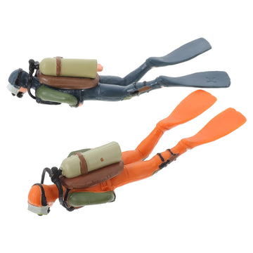 Toyvian Diver With Hose Toy Squid Fish Tank Action Figure Divers: 2Pcs Scale Model Sea Animals Scuba Diver Toy Swimmers Diver Fi