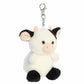 Aurora Adorable Palm Pals Sweetie Cow Clip-On- Fun Collectible Plush For Kids and mature-themed Collectors - Perfect For Backpacks and Birthday Gifts - White 4 Inches