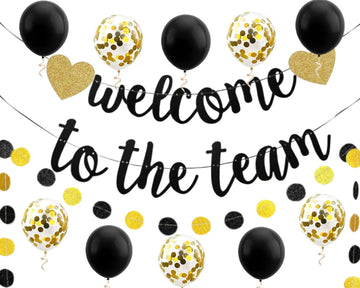 Welcome To The Team Banner For New Teacher Boss Employee Coworker Staff Colleague Team Member Hanging Garland Kit Balloons Paper