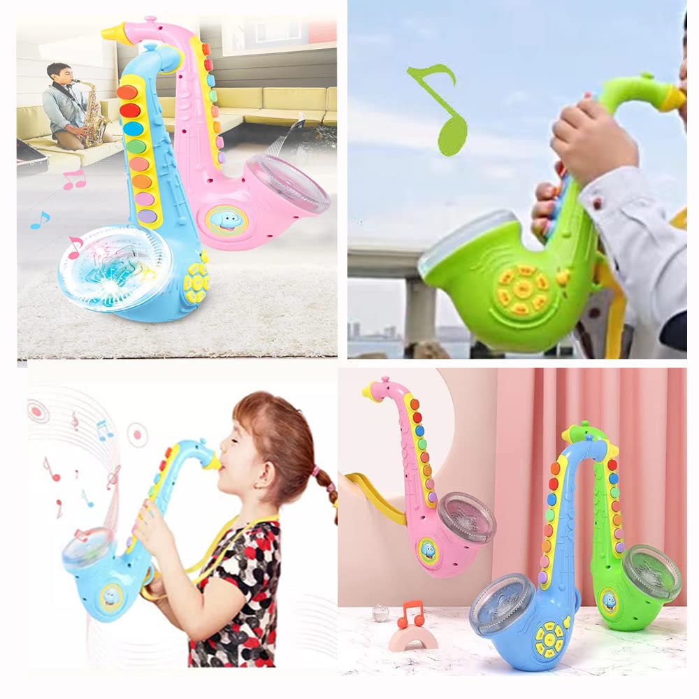 DUCHAOXIAN Toy Saxophone Toy Trumpet Clarinet Toy Saxaboom Kids Instruments with Light & Music Early Education Toy, for 3 4 5 6
