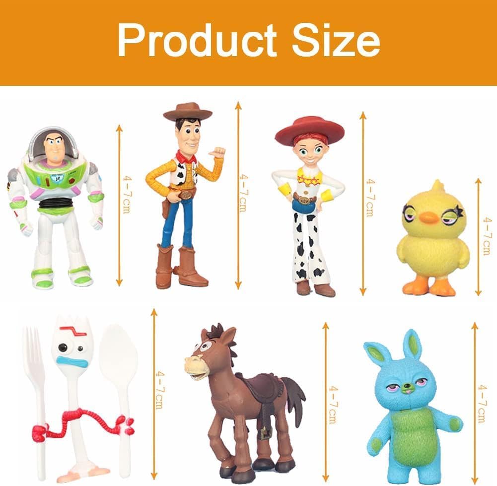 Nlieopda 7 Pack Toy Anime Story Figurines,Woody Toy Anime Story Doll,Buzz Anime Lightyear Toy,Pvc Toy Anime Story Toys Figures S