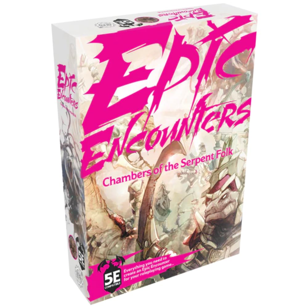 Epic Encounters: Chamber Of The Serpent Folk - Rpg Fantasy Roleplaying Tabletop Game With 20 Detailed Miniatures, Double-Sided Game Mat, & Game Master Adventure Book With Monster Stats, 5E Compatible