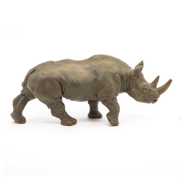 Papo Black Rhinoceros Toy Figure - Gray, 5cm Plastic Model 50066