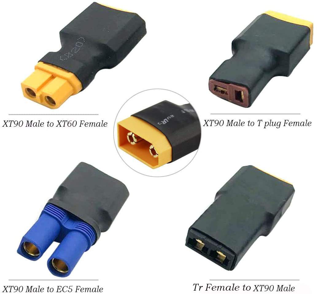 XT90 Male to Female EC5 ,XT90 Male to Female T,XT90 Male to Female XT60 Adapter Converter for FPV Drone RC Lipo NiMH Battery Cha