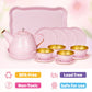 Tea Party Set For Little Girls, Princess Tea Time Toys Including Tin Teapot Set Cups Carrying Case, Toddlers Pretend Role Play K