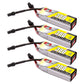 GAONENG 4PCS GNB 2S 7.6V HV 380mAh 90C 180C LiPo Battery with XT30 Connector for 60-130mm Brushless FPV Drone